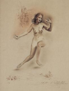 Salvador Dalí - Leda Atomica, Primer Dibujo (First Drawing)