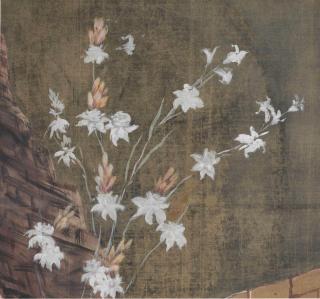 Salvador Dali - Les lys, partie supérieure du second portant droit du décor de ballet Tristan Fou