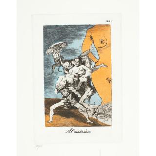 Salvador Dalí - Plate 65, Al matadero (To the Slaughterhouse), from Les Caprices de Goya; plus FRANCISCO GOYA (1746-1828) Plate 65, ¿Donde vá mamá (Where Is Mother Going?), from Los Caprichos (2 works)