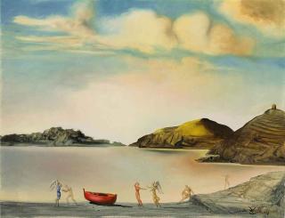 Salvador Dalí - Port Lligat au coucher du soleil