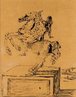 Salvador Dali - Statue équestre sur socle