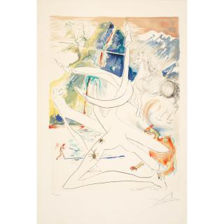 Salvador Dalí - The Laser Unicorn Disintegrates the Horns of the Cosmic Rhinoceros, from Conquest of Cosmos