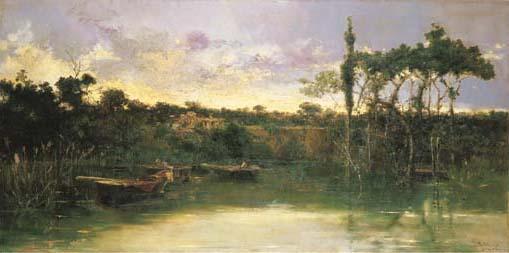 Salvador Sanchez Barbudo - Sul lago di Piediluco, 1895