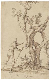 Salvator Rosa - A Traveller Discovers A Man Tied To A Tree 