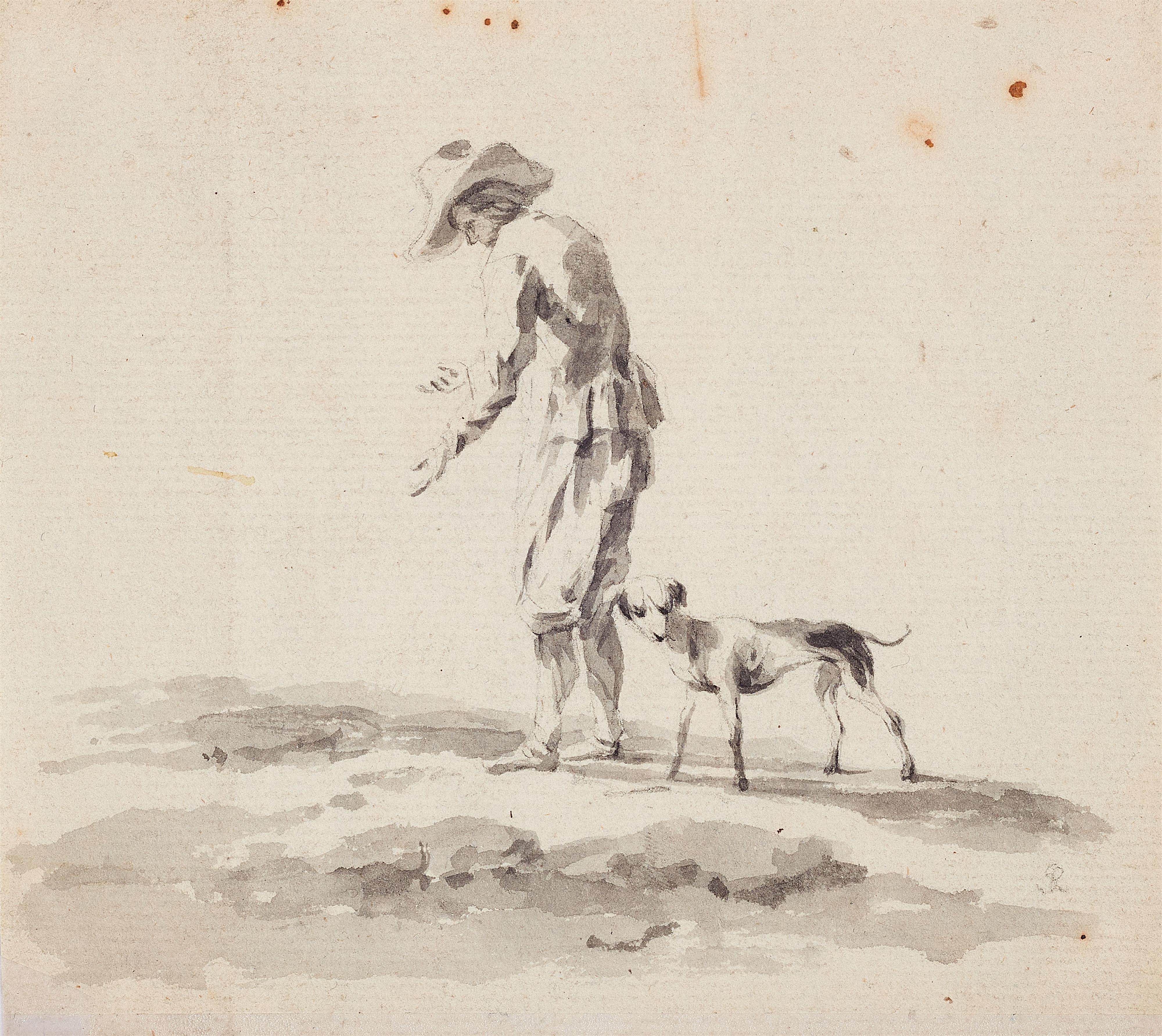 Salvator Rosa - Figurenstudie mit Hund