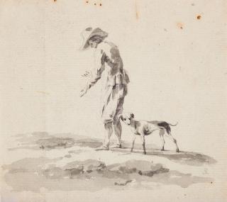 Salvator Rosa - Figurenstudie mit Hund