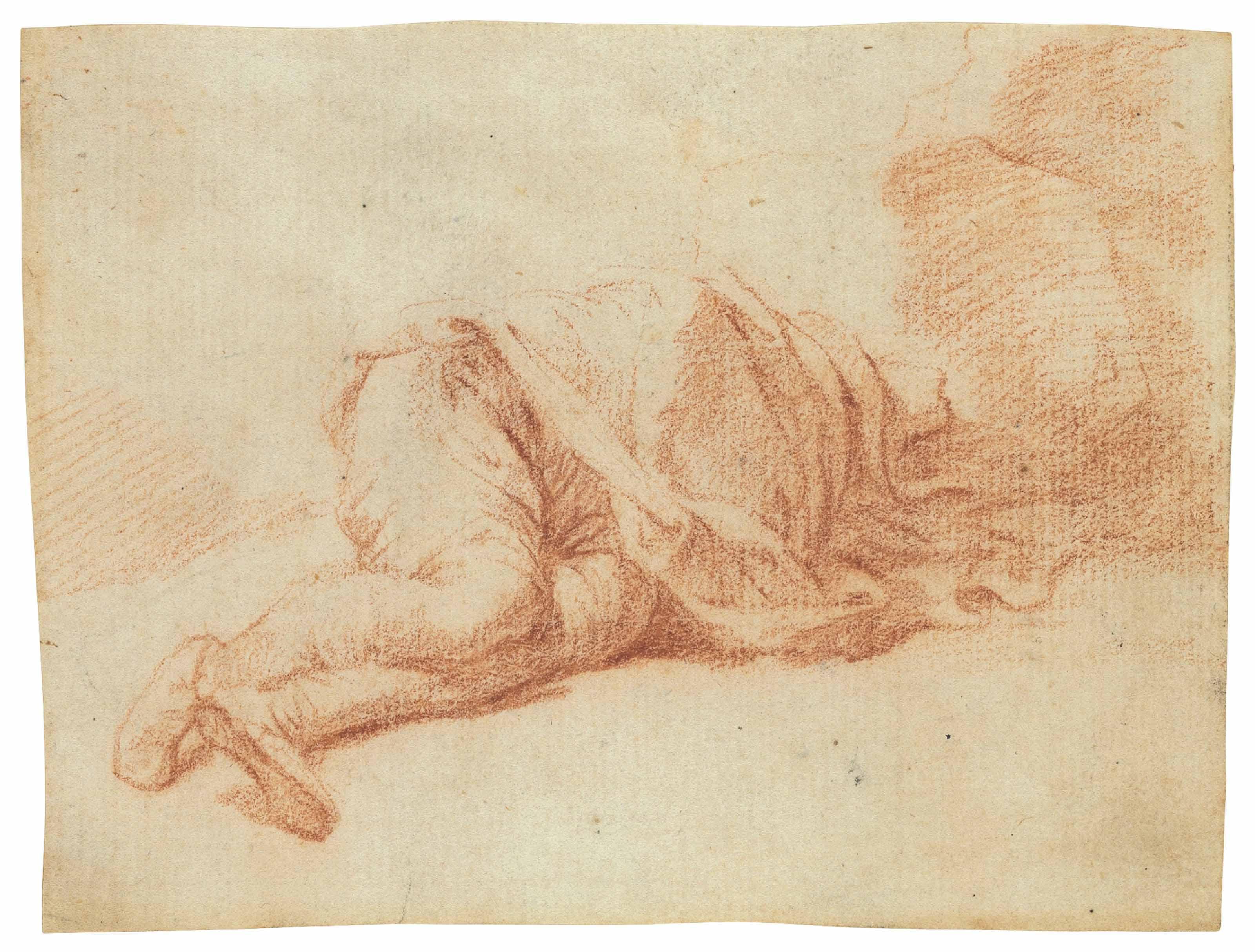 Salvator Rosa - Study of a sleeping man in a hat and cloak