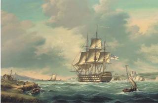 Salvatore Colacicco - A Royal Naval Two-Decker Amidst Other Shipping; And A Royal Naval Three-Decker In The Channel