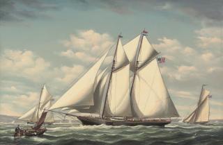 Salvatore Colacicco - America\'s Cup yachts Magic and Glory racing in New York Harbour; and America\'s yacht Madeleine racing in the Mediterranean