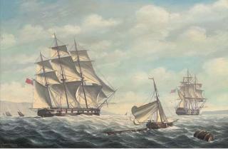 Salvatore Colacicco - An American Two-Decker And An English Frigate In The Channel