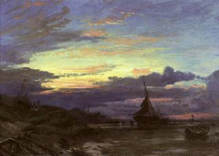 Sam Bough, R.S.A. - Sunrise on the Fife coast