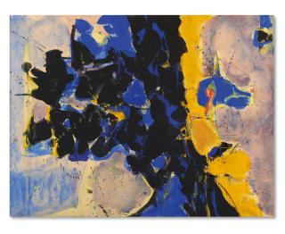 Sam Francis - Black, Blue and Yellow (Blue Gouache)