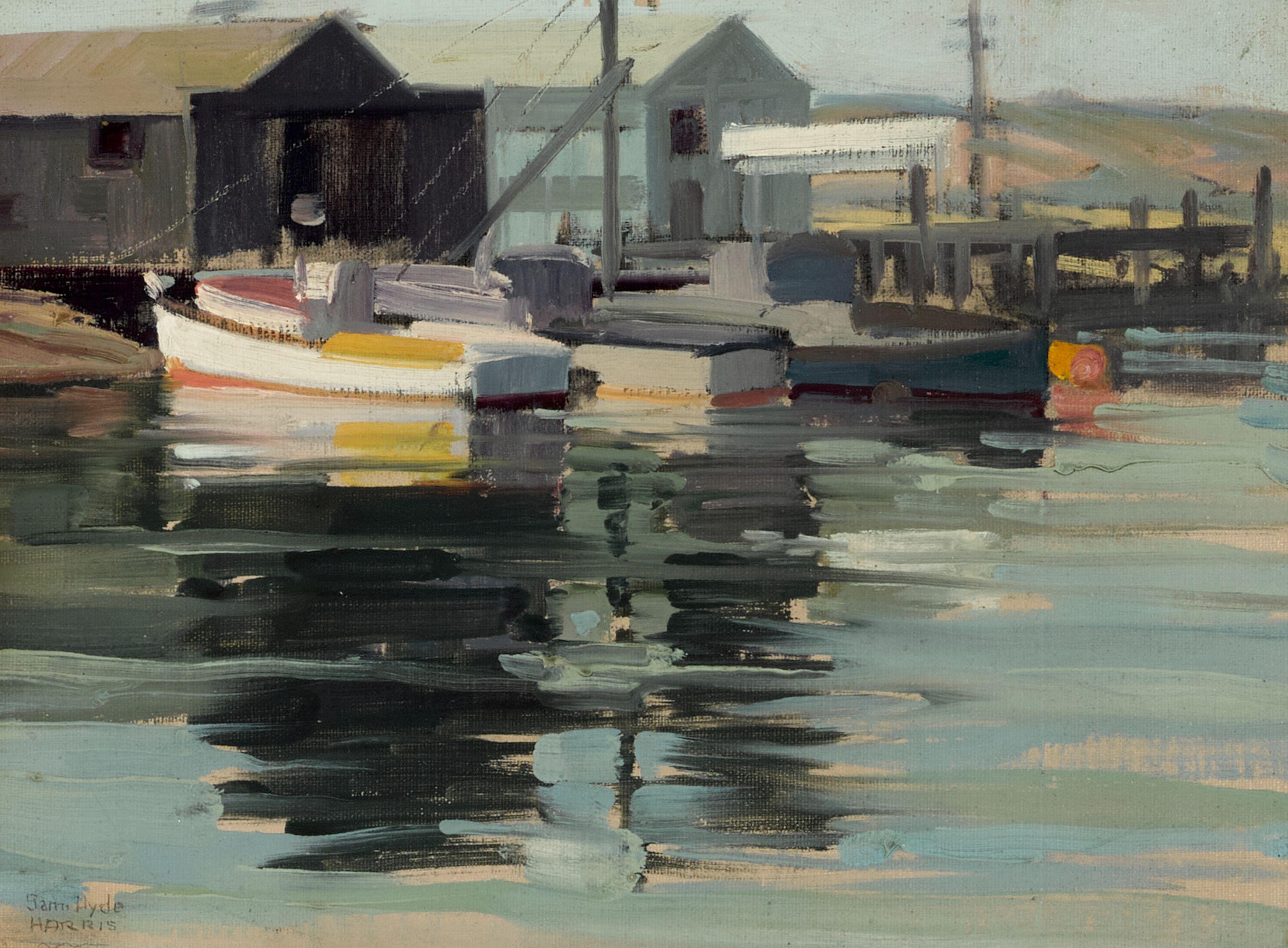 Sam Hyde Harris - Boat Sketch (Boats at dock)