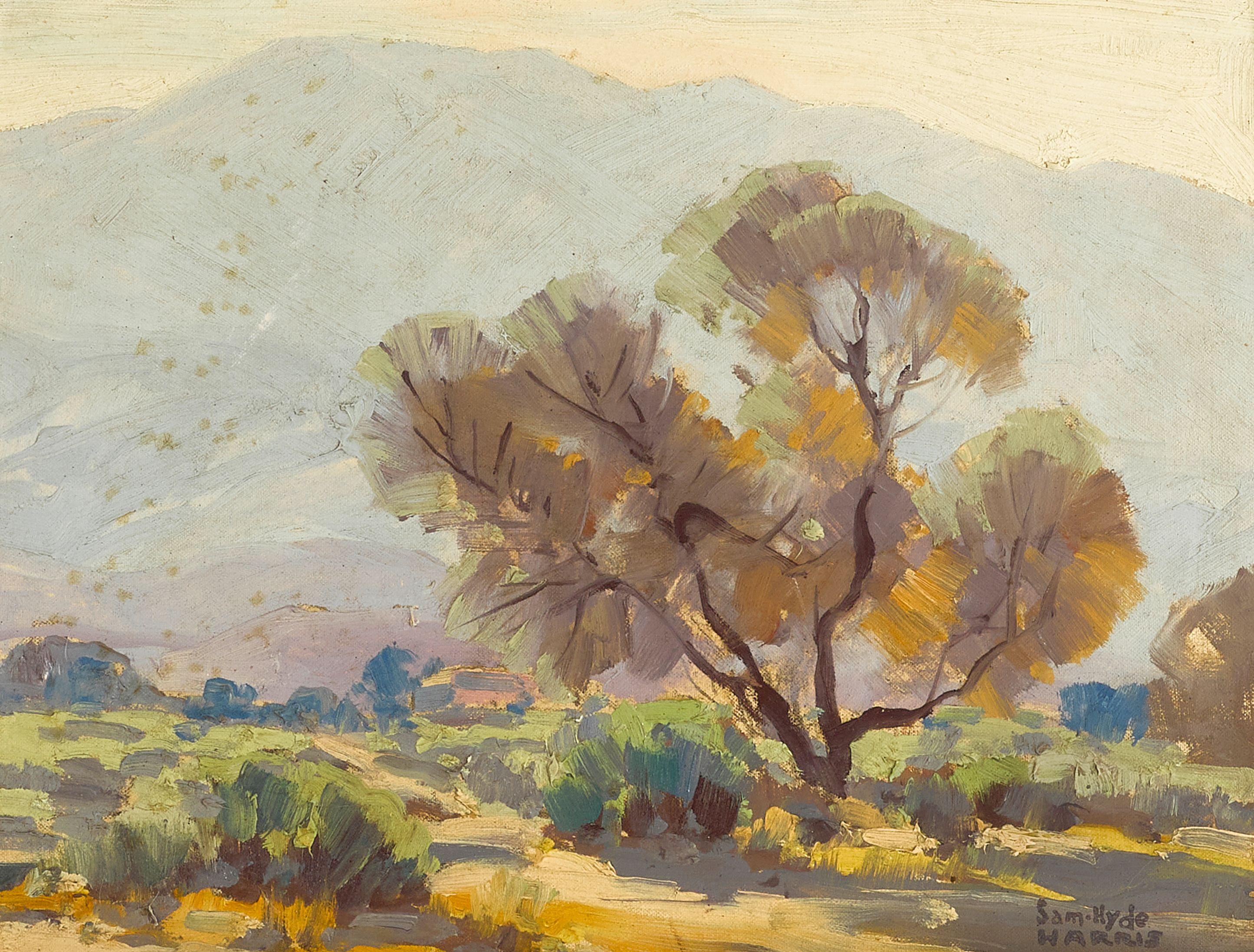 Sam Hyde Harris - Mountains and Trees 12 x 16 in. framed 19 x 23 in.
