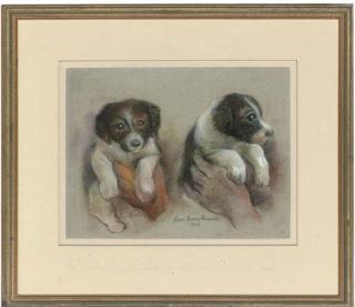 Sam Morse-Brown, A.R.W.A., P.S. - Duke and Duchess; Winkie; Woofs and wags for Christmas; and Friendly fire, two bullterriers romping in long grass