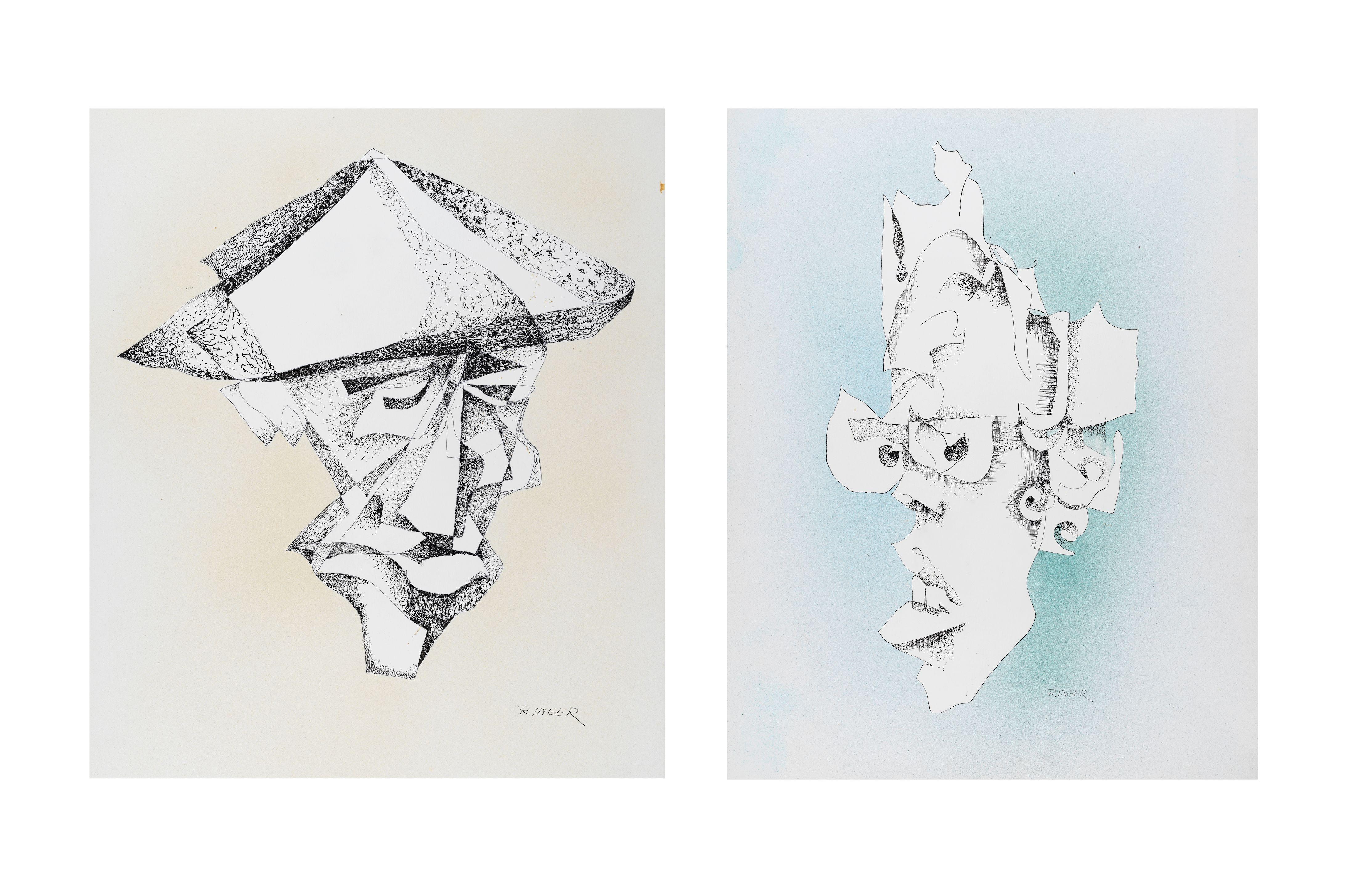 Sam Ringer - Deux portraits caricatures