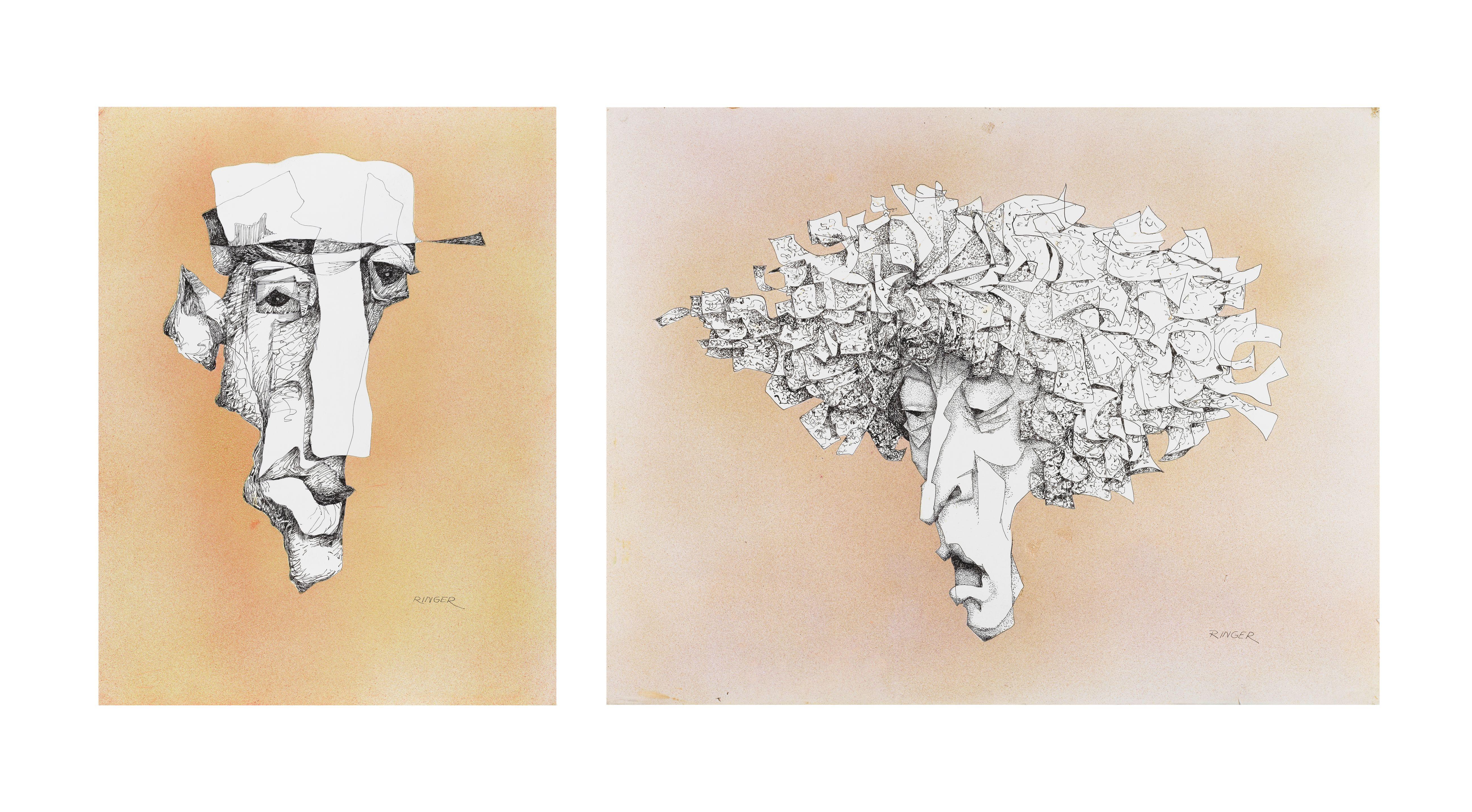 Sam Ringer - Deux portraits caricatures