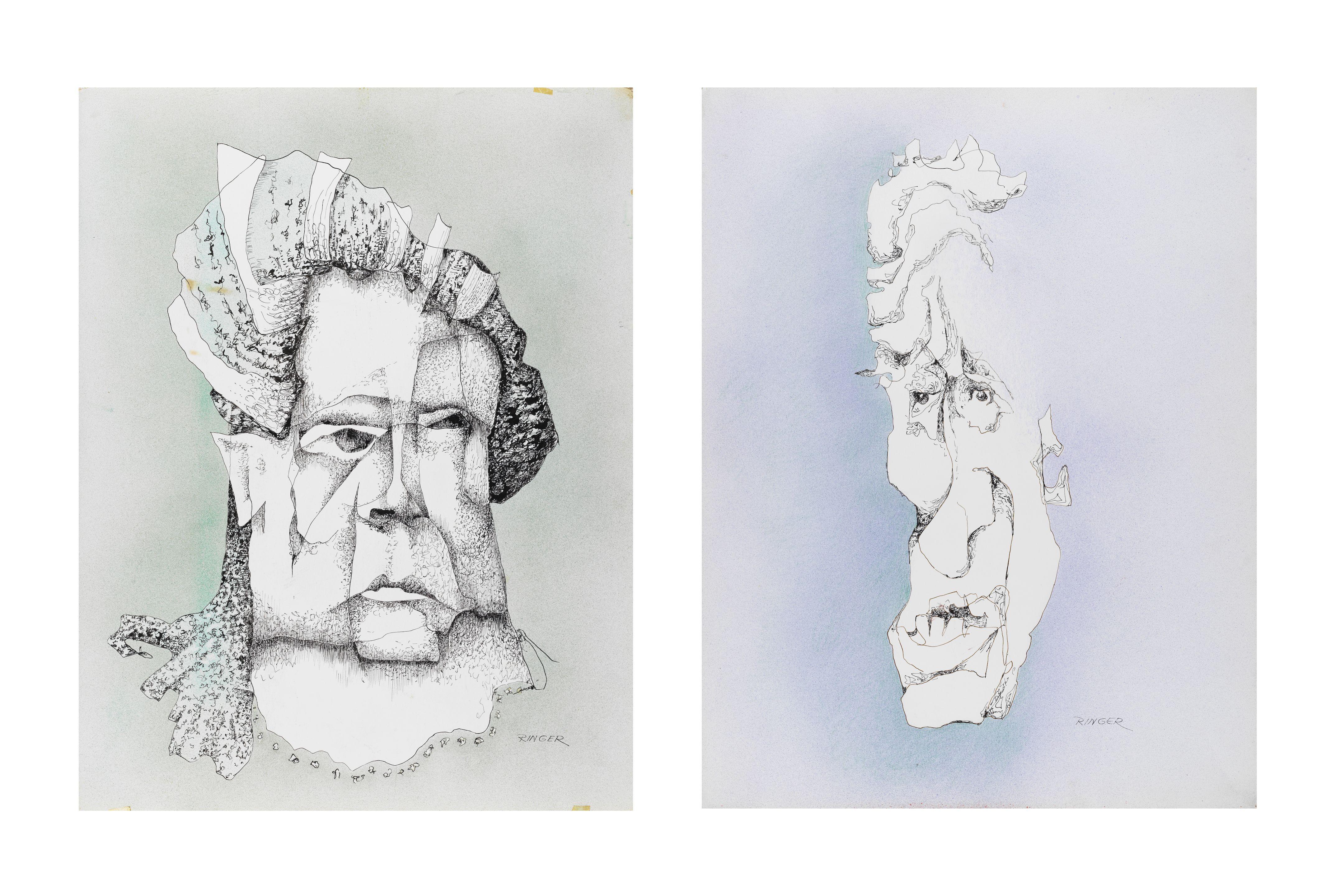 Sam Ringer - Deux portraits caricatures