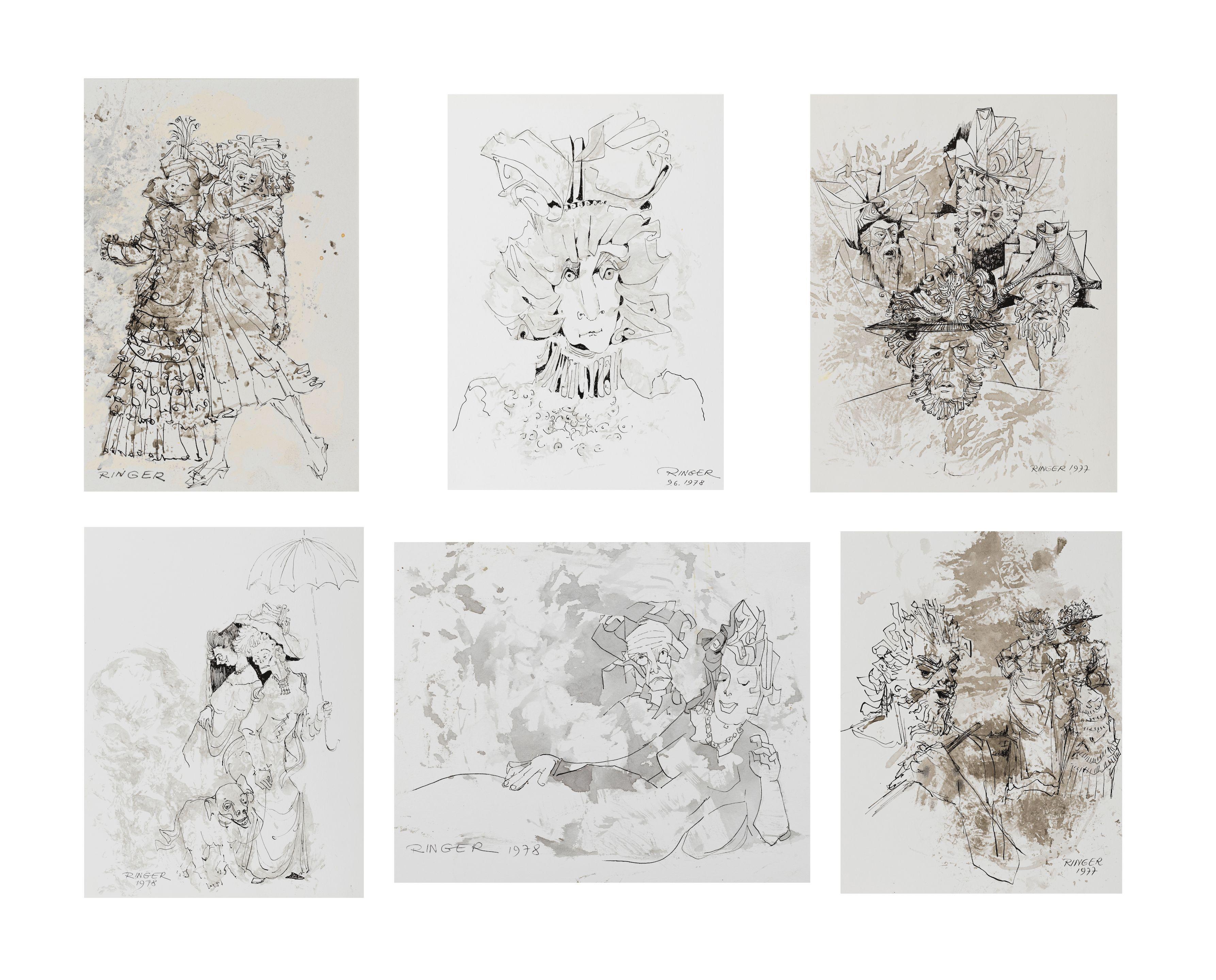 Sam Ringer - Groupe de six dessins