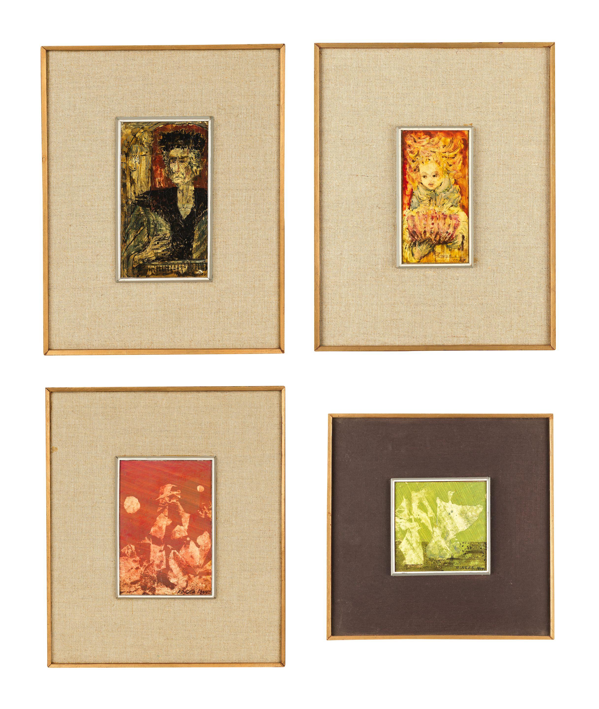 Sam Ringer - Jeune fille, Ombres blanches, Les deux lunes, Le marchand (quatre oeuvres)