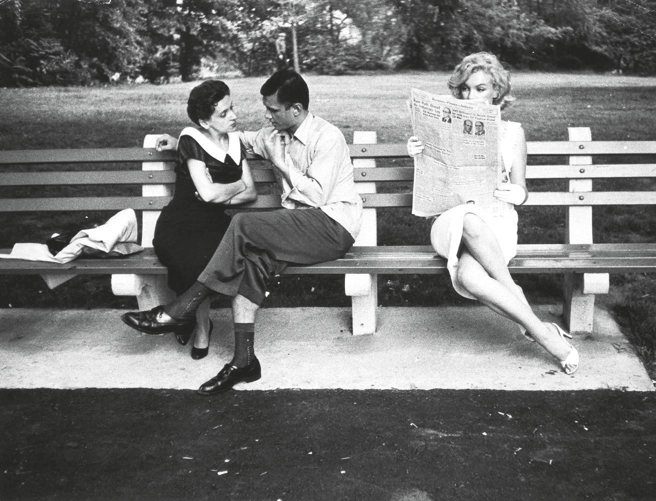 Sam Shaw - Marilyn Monroe, for Look, 1957; and Marilyn Monroe wearing a low-cut dress, c. 1960