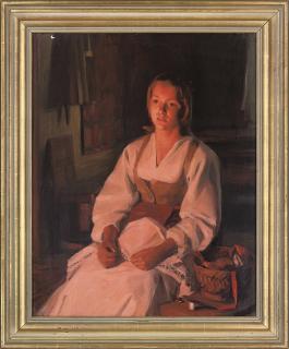 Sam Uhrdin - Sewing beside the fire