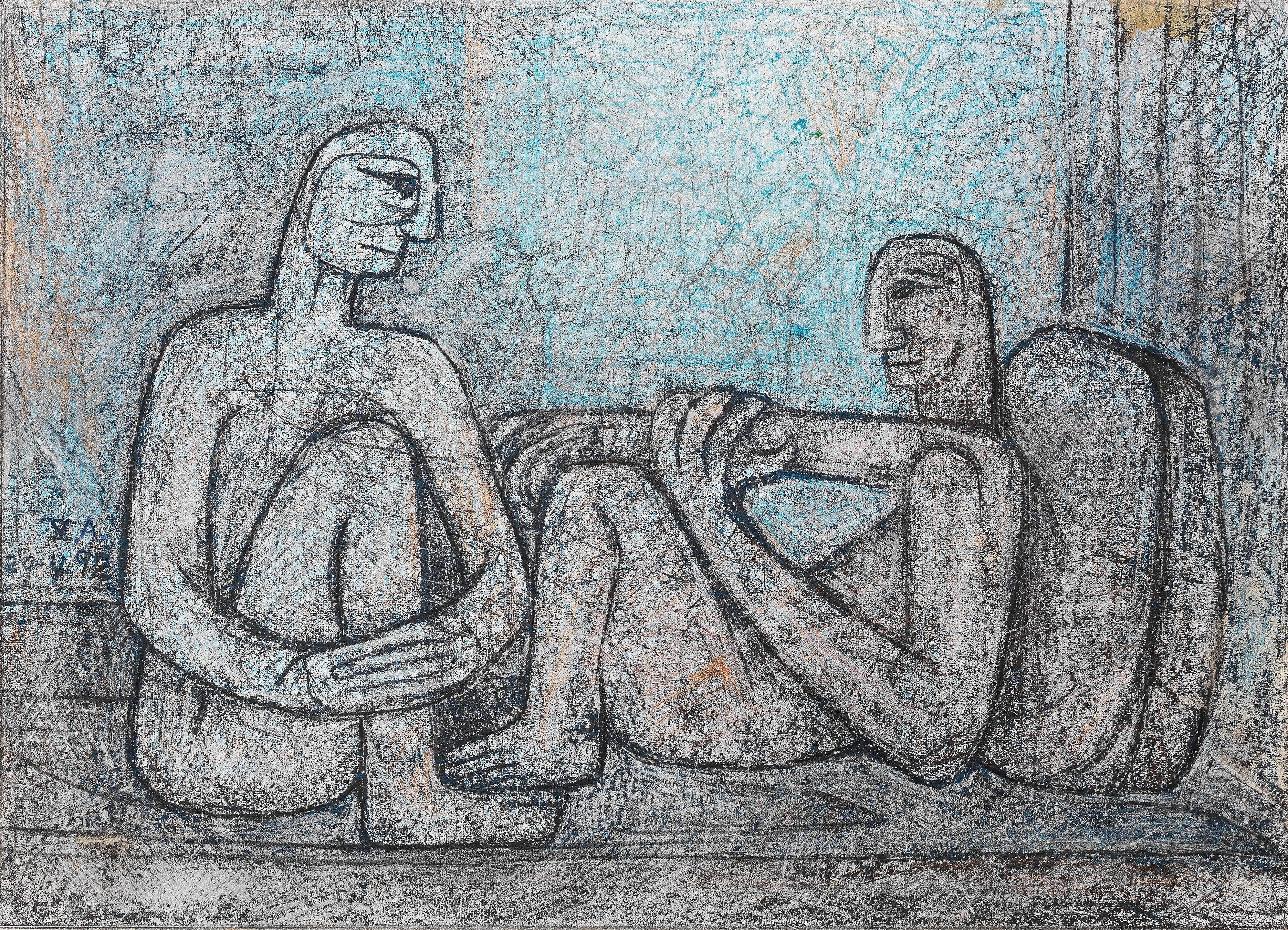 Samir Rafi - Untitled (Seated Figures)
