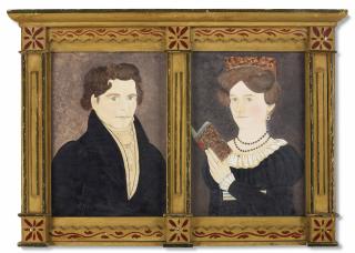 Samuel Addison Shute - A Pair of Portraits of Silas and Rebecca Sherman