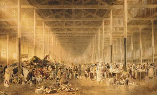 Samuel Austin, O.W.S. - St John\'s Market, Liverpool