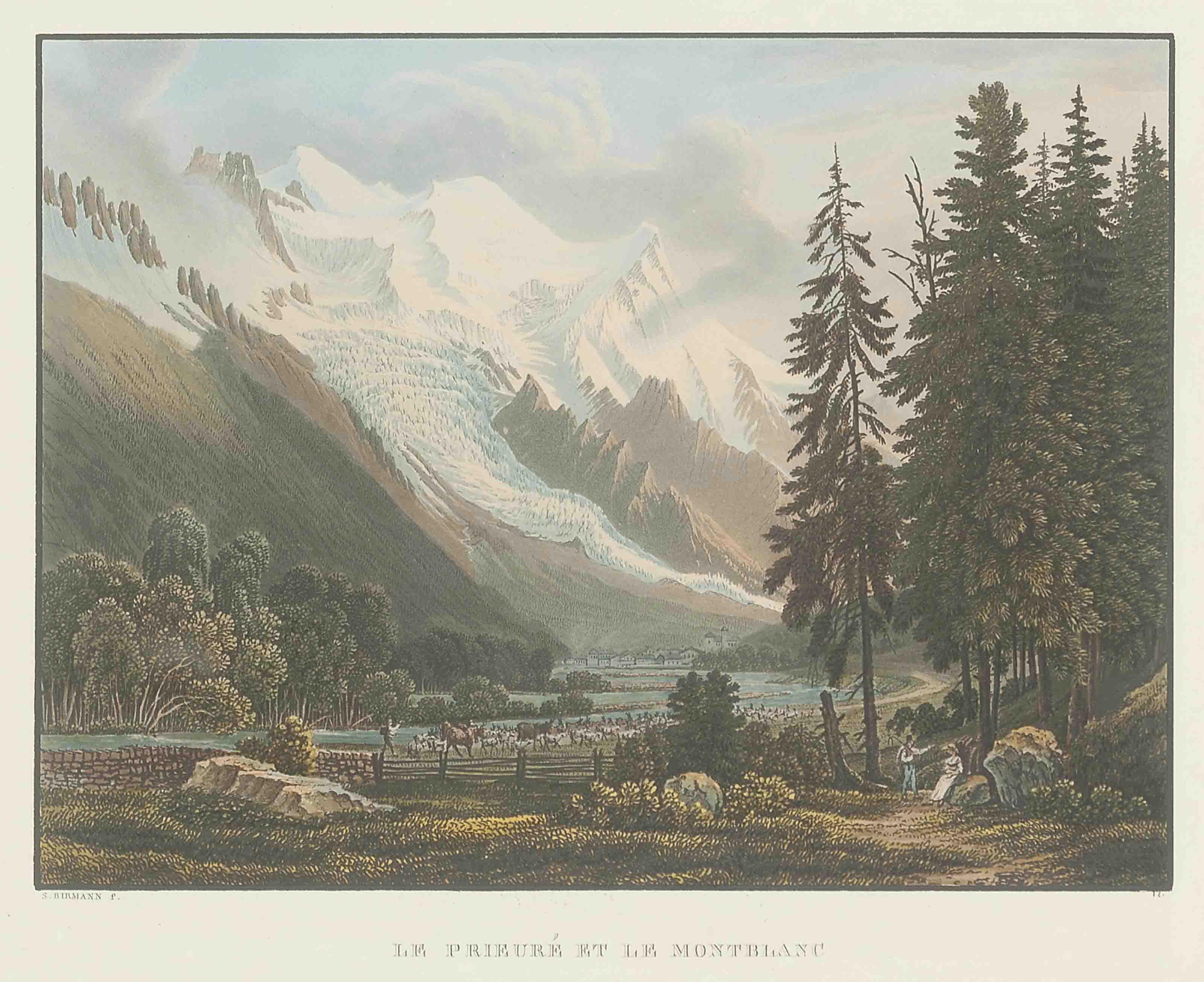 Samuel Birmann - Le Prieuré et le Montblanc; and Aux Montées