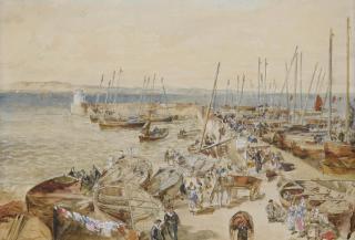 Samuel Bough, R.S.A. - Newhaven harbour on the Firth of Forth (illustrated); and Leith harbour, Edinburgh