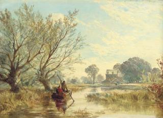 Samuel Bough, R.S.A. - River landscape
