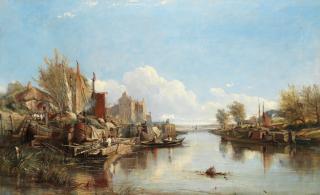Samuel Bough RSA - Loading river barges