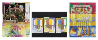 Samuel Buri - Sammelnummer von drei Werken: Rosenbäumchen, 2004  Drei Fenster auf schwarzem Grund, 2006  Rojo-Amarillo-Azul, 2006