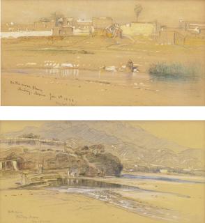 Samuel Colman - On The River, Monterey, Mexico; On The River Blanco, Monterey, Mexico: Two Works On Paper