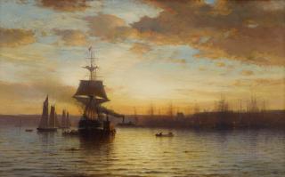 Samuel Colman - Shipping on the Hudson