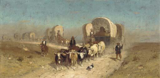 Samuel Colman - Westward Ho: Study for Ships of the Plains