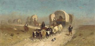 Samuel Colman - Westward Ho: Study for Ships of the Plains