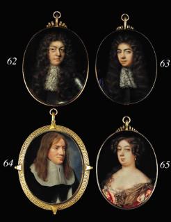 Samuel Cooper - A gentleman called Sir Henry Vane Jr, facing right in black doublet, the sleeves slashed to reveal white, wide lace collar, long brown hair; cloud and sky background