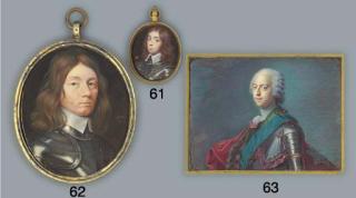 Samuel Cooper - A young gentleman, in gilt-studded armour with white lawn collar, long brown hair