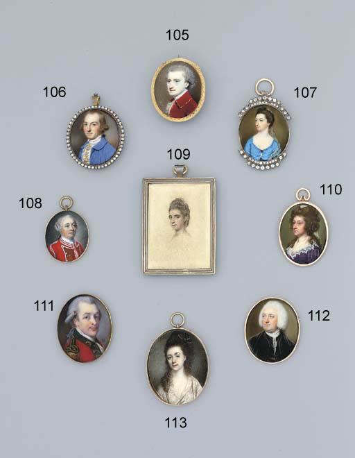 Samuel Cotes - Sir William Ashe À Court, Bt. (1747-1817), In Red Coat With Green Facings And Gold Loops, Gold Embroidered Green Epaulette, Lace Cravat, Powdered Wig En Queue