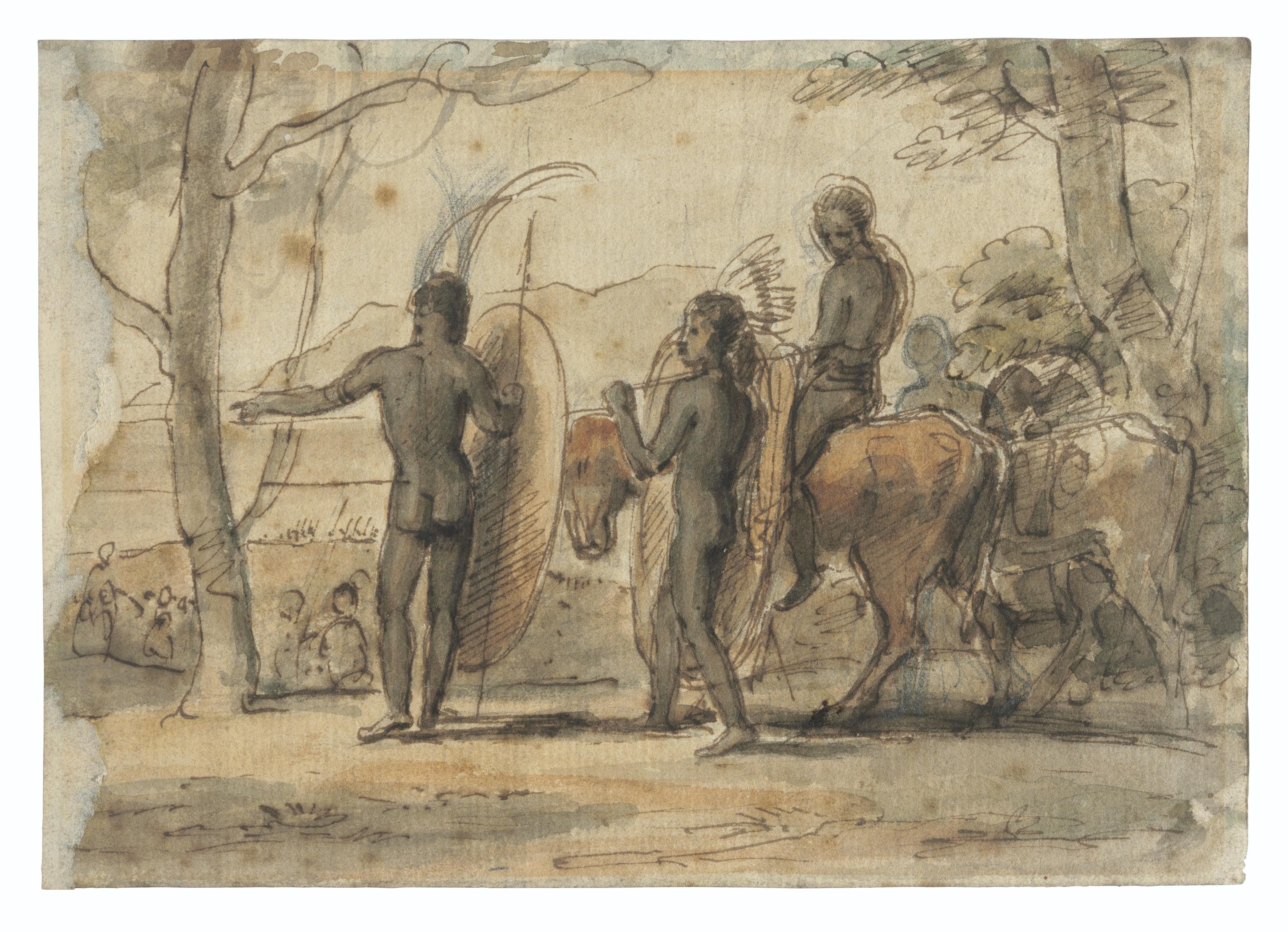 Samuel Daniell - Two Sketches Of Xhosa On The March