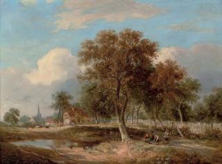 Samuel David Colkett - Figures by a pool