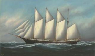 Samuel Finley Morse Badger - The fishing schooner William H. Yerkes at sea