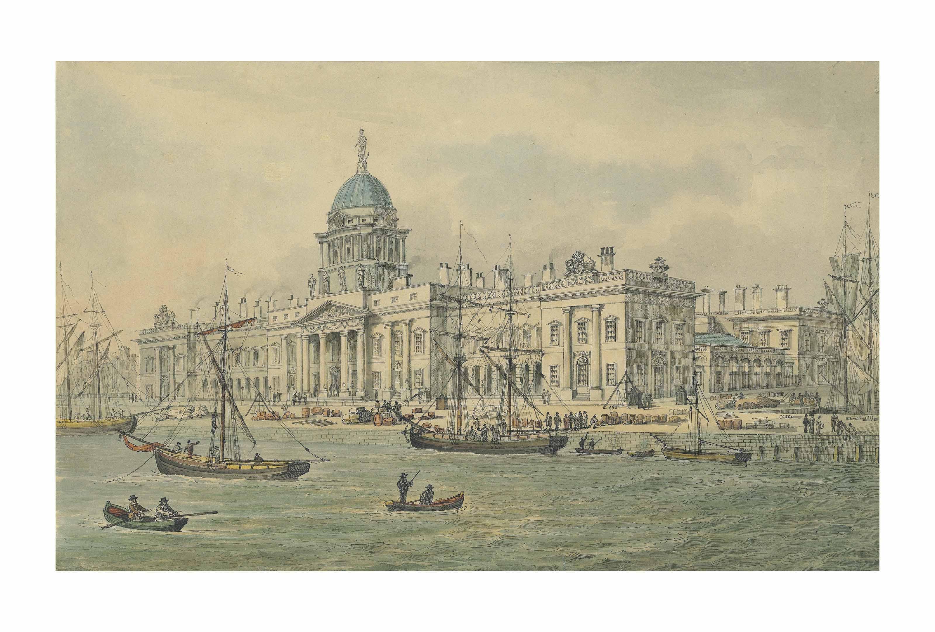 Samuel Frederick Brocas - The Custom House from City Quay, Dublin