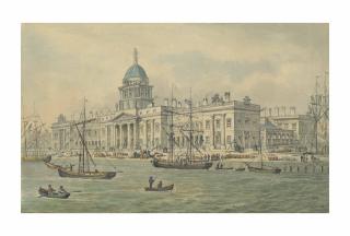 Samuel Frederick Brocas - The Custom House from City Quay, Dublin