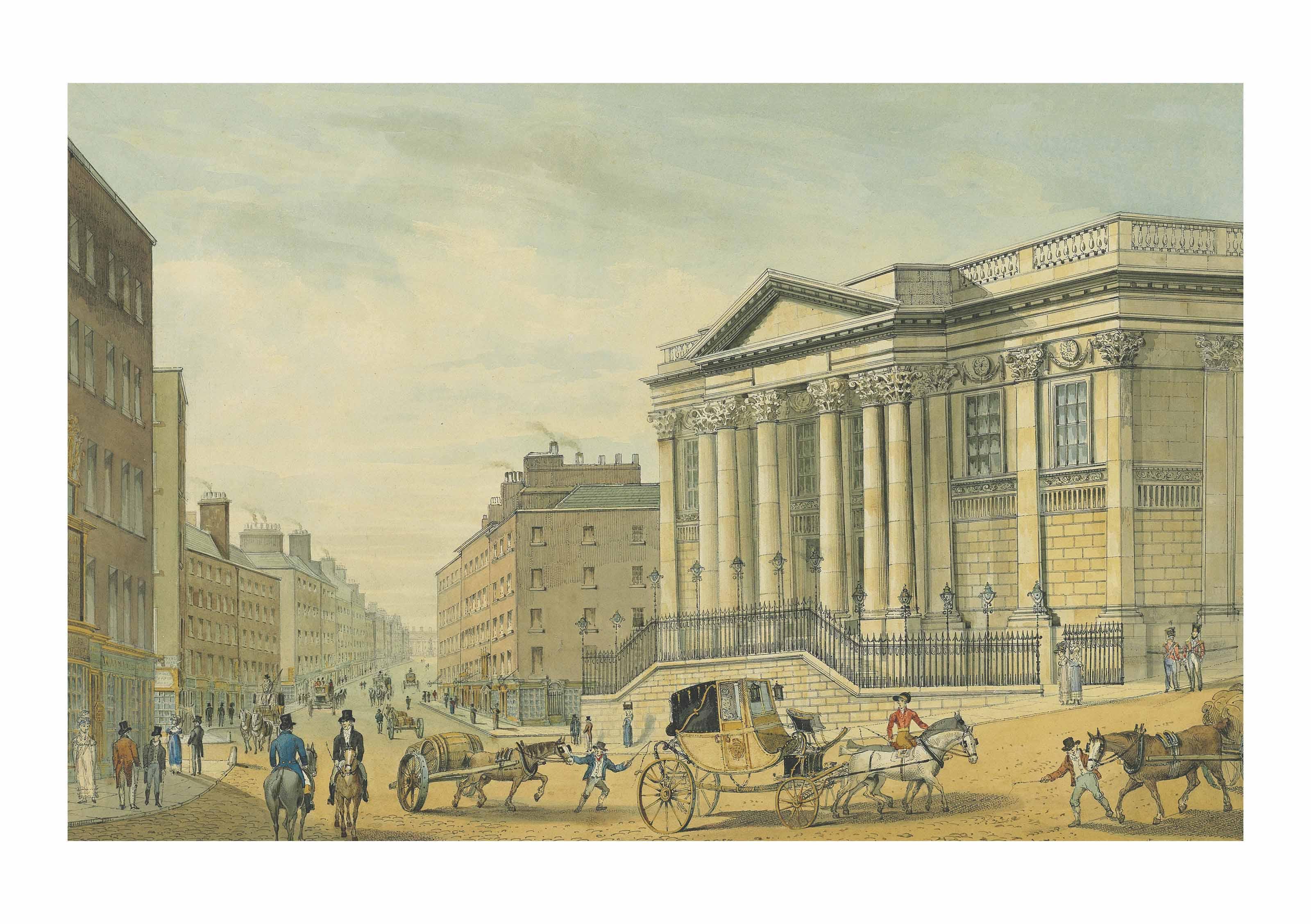 Samuel Frederick Brocas - The Royal Exchange, Dame Street, with a distant view of College Green