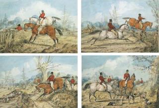 Samuel Henry Alken, Jun. - The Meet; Full Cry; Over The Fence; And The Kill