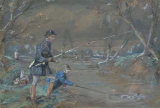 Samuel Henry Alken - Hooked; and Reeling it in