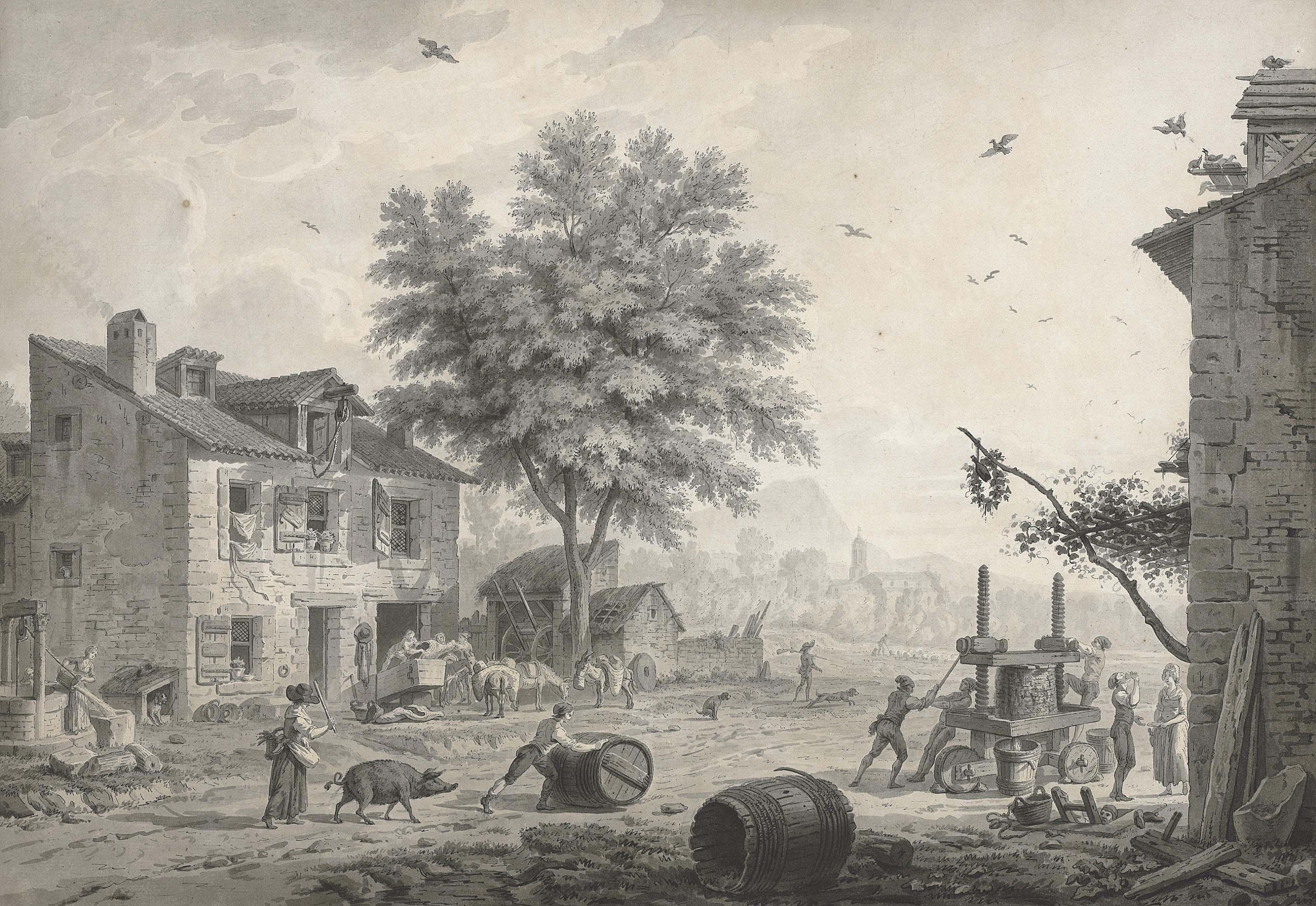 Samuel Hieronymus Grimm - A village scene: the Vendage